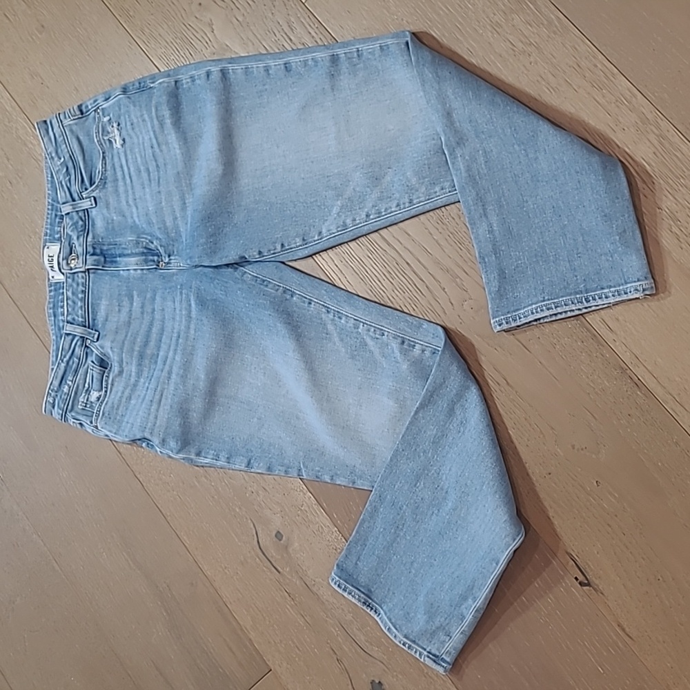 PAIGE Jeans Women's sz 28 Brigitte Straight Leg Mid Rise Crop/Ankle Denim Jeans